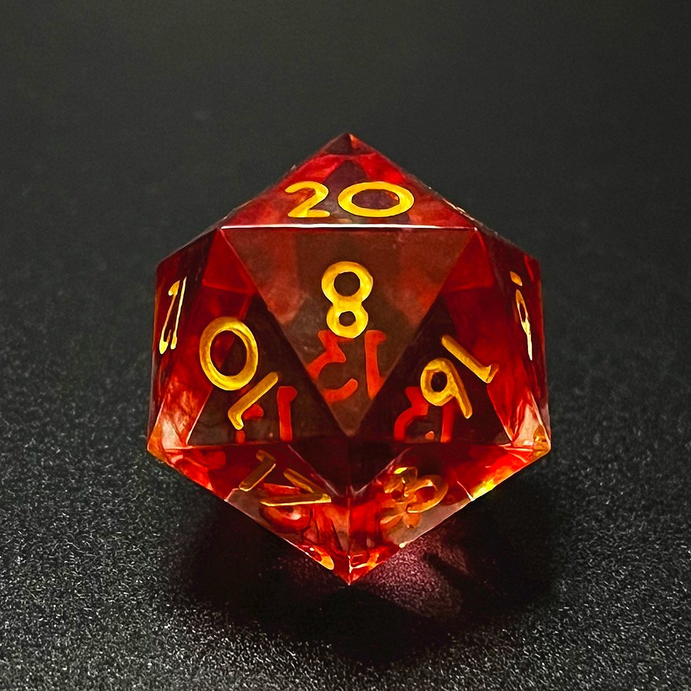 Desk Red Polyhedral Precipitated blood solid resin dnd sharp edge dice set