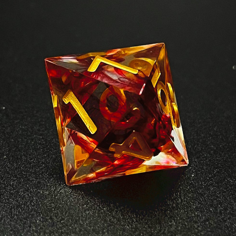 Desk Red Polyhedral Precipitated blood solid resin dnd sharp edge dice set
