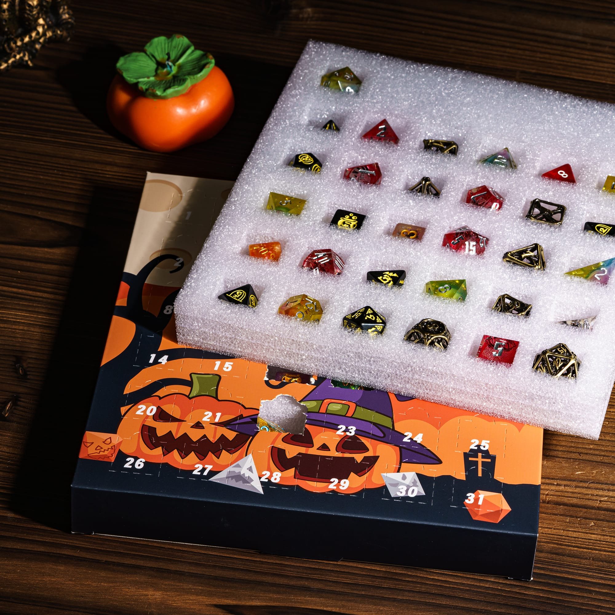 Udixi Custom Polyhedral Halloween Advent Calendar Dice Dungeons and Dragons dnd rpg dice set board game