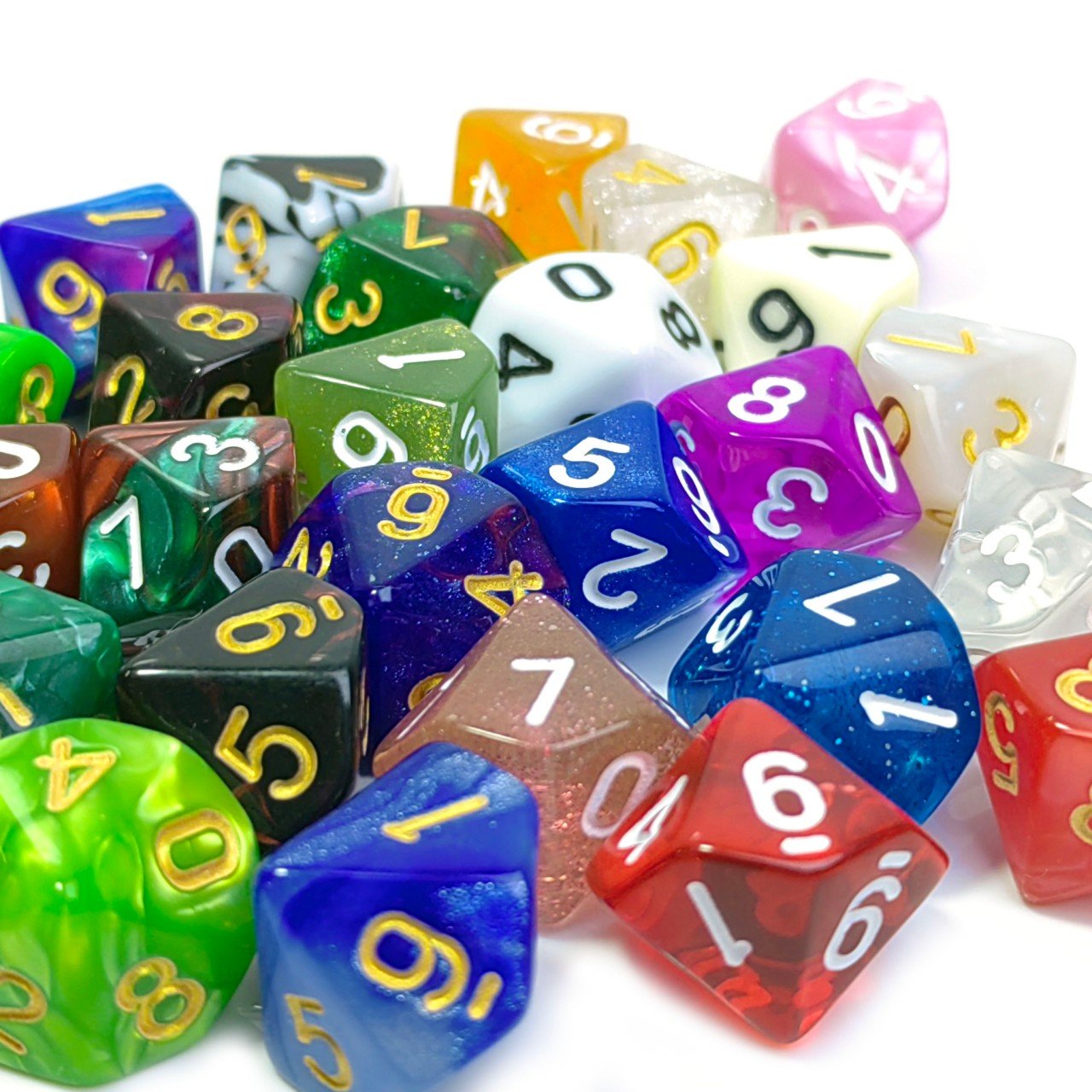 In Stock colorful pure color Game Dice 10 sides bulk Toy Accessories Toys custom dice for Board Games and Promotions