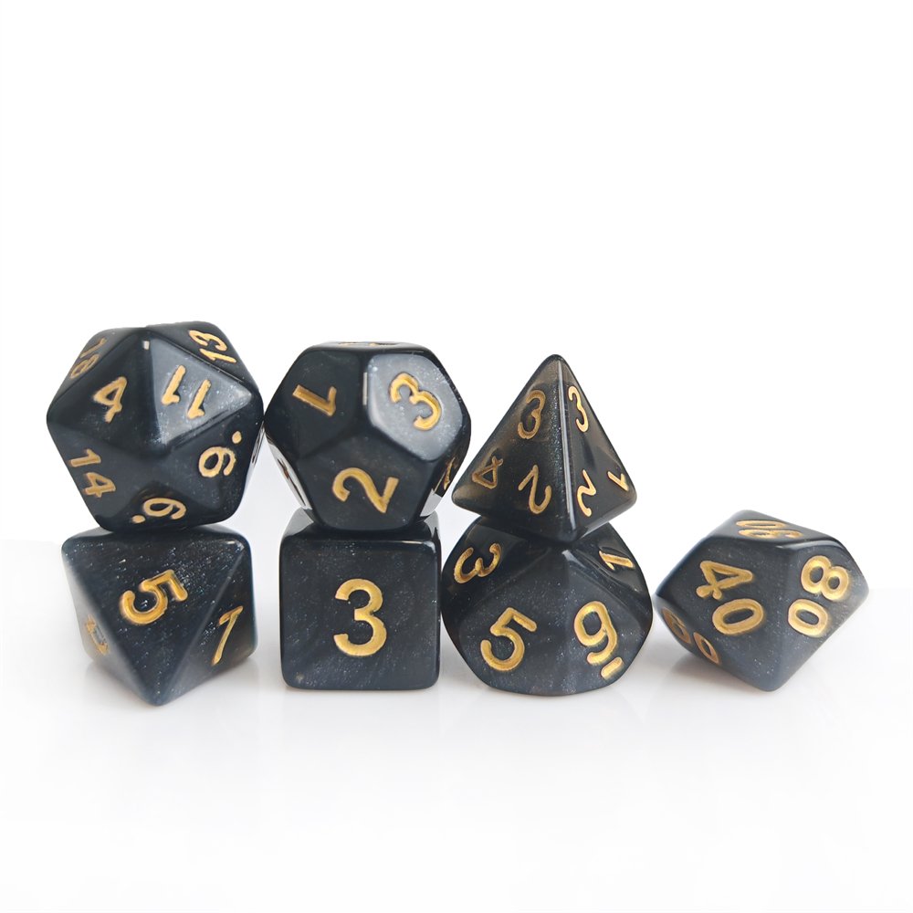 Polyhedral Glitter Acrylic Dice 7Pcs Set Factory Direct Sale High Quality Warhammer Dungeons and Dragons DND RPG Game Dice