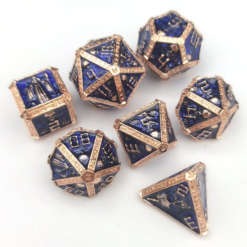 Wizard Metal DND Die Set Blood Polyhedron RPG Die Set for Dungeons & Dragons Halloween Ghost Gifts Made of Zinc Alloy