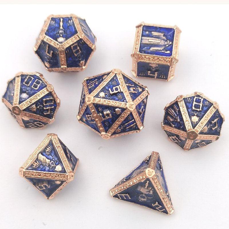 Wizard Metal DND Die Set Blood Polyhedron RPG Die Set for Dungeons & Dragons Halloween Ghost Gifts Made of Zinc Alloy