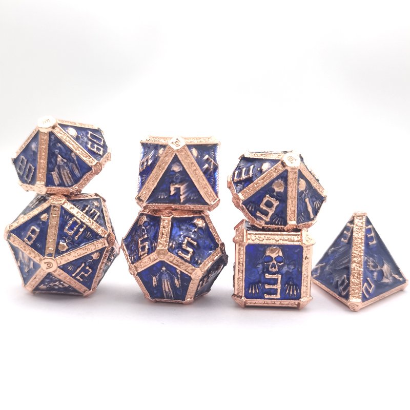 Wizard Metal DND Die Set Blood Polyhedron RPG Die Set for Dungeons & Dragons Halloween Ghost Gifts Made of Zinc Alloy