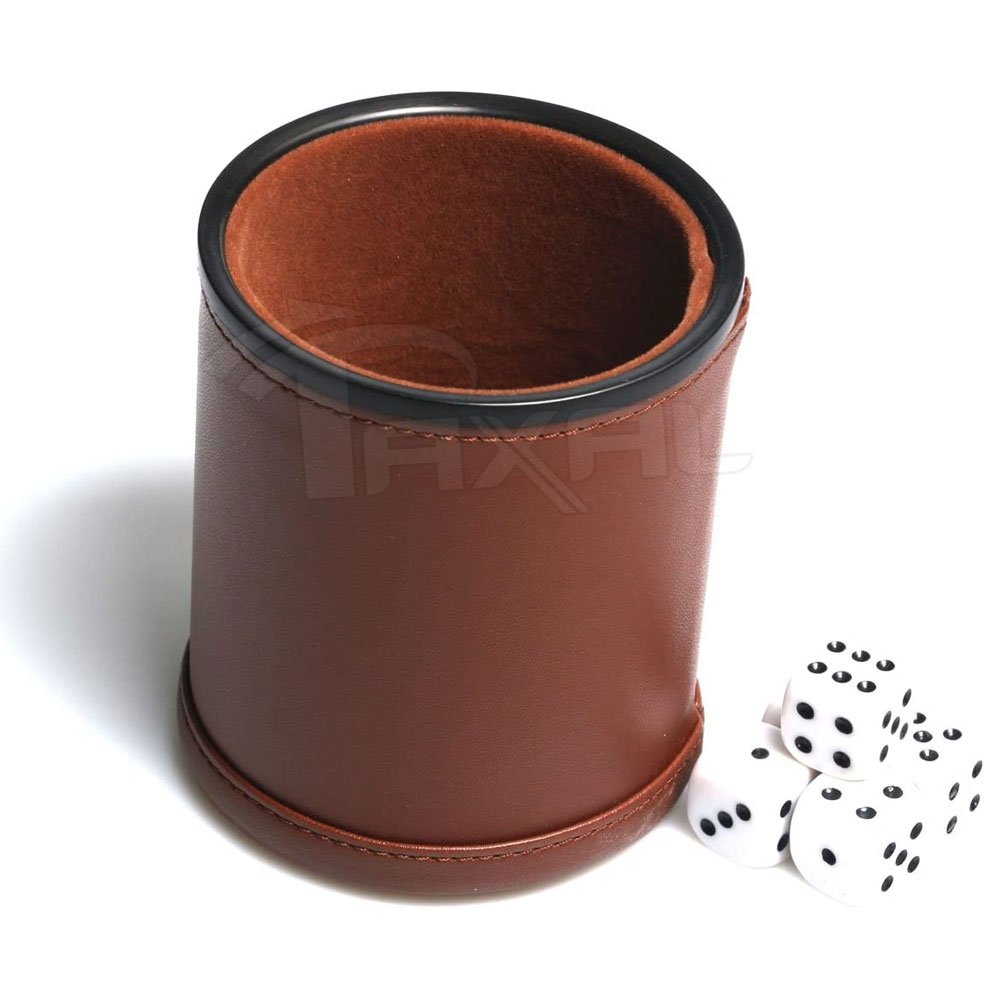 100% Real Leather Dice Cup New Design Cowhide Leather Dice Cup For Sale