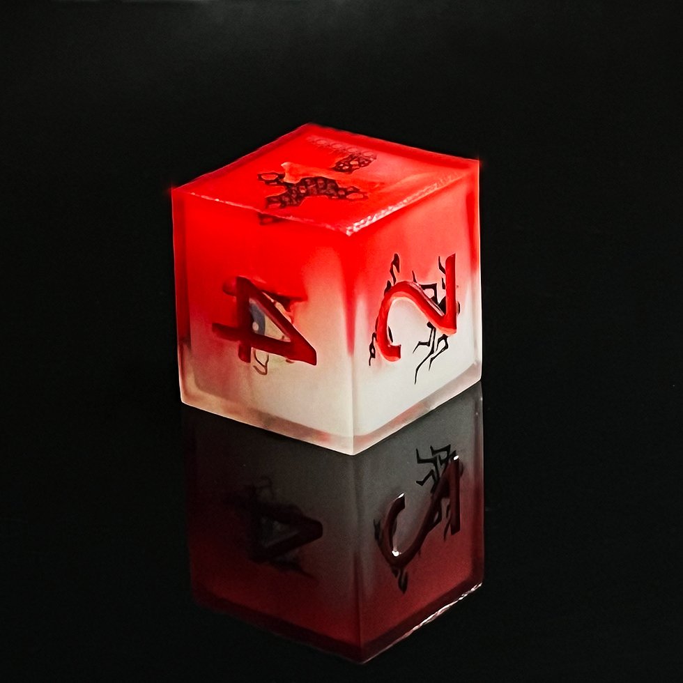 Dice manufacturer double layer blood sharp edge polyhedral Resin layered dnd Solid Dice for game rolling