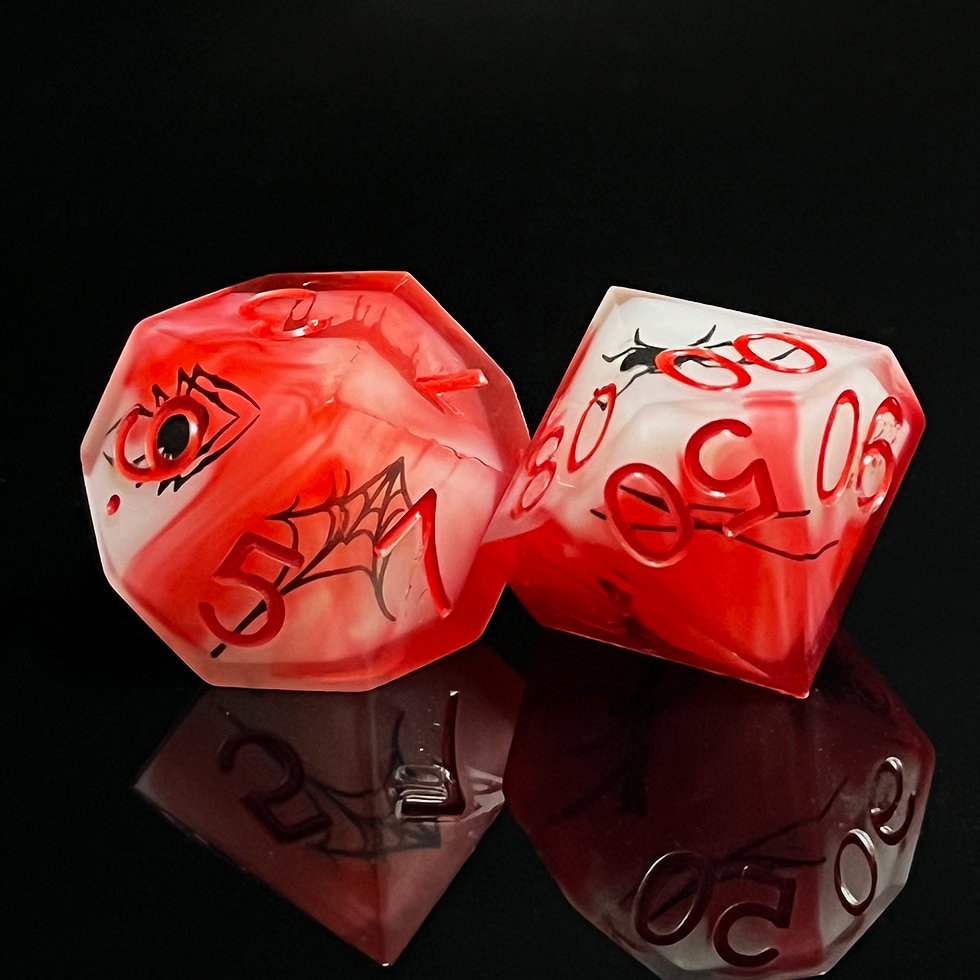 Dice manufacturer double layer blood sharp edge polyhedral Resin layered dnd Solid Dice for game rolling
