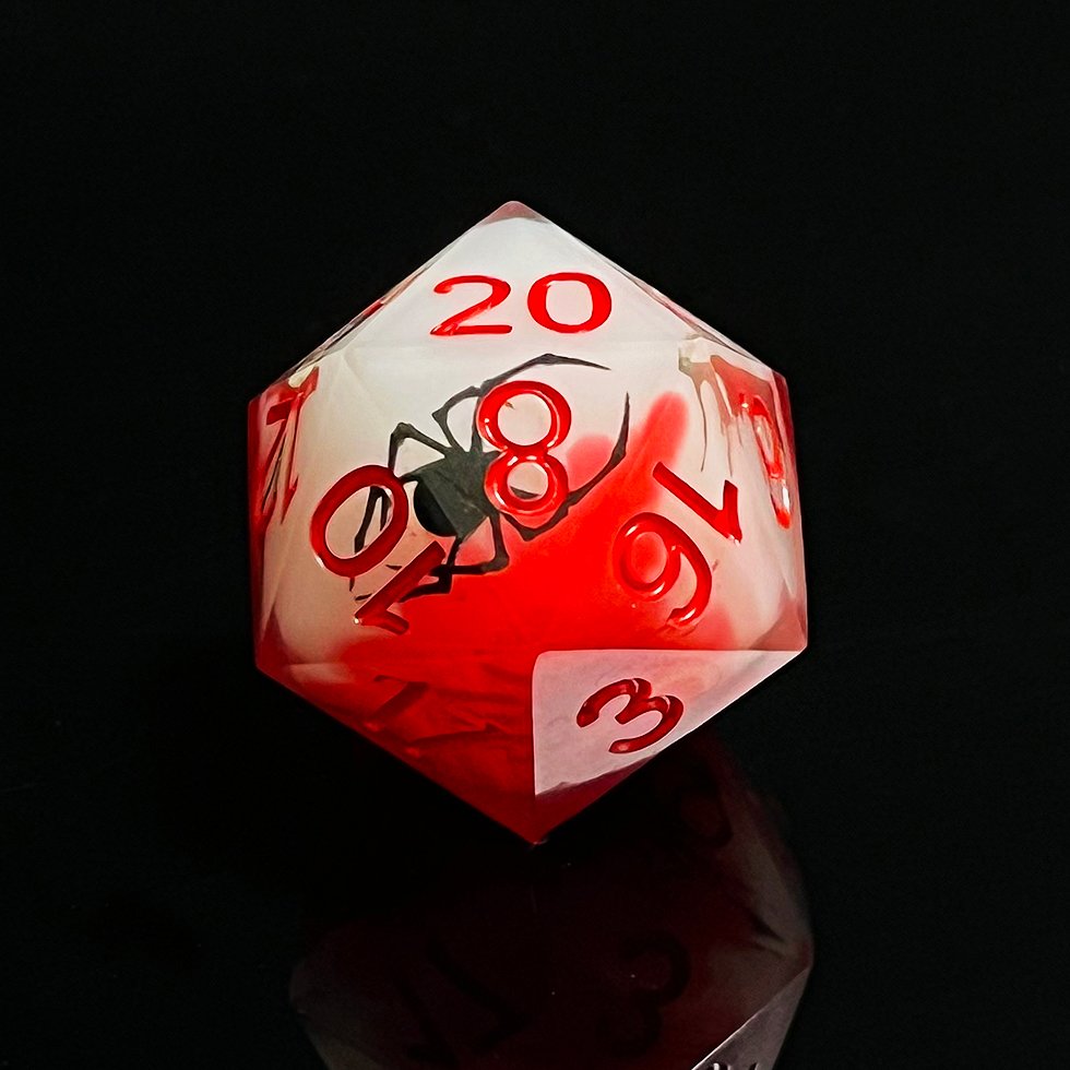Dice manufacturer double layer blood sharp edge polyhedral Resin layered dnd Solid Dice for game rolling