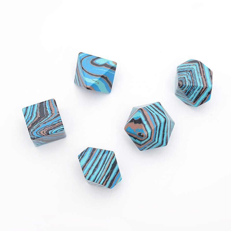 Factory Custom Wholesale High Quality Blank Blue Black Striped Turquoise Dice Set for Dungeons and Dragons RPG