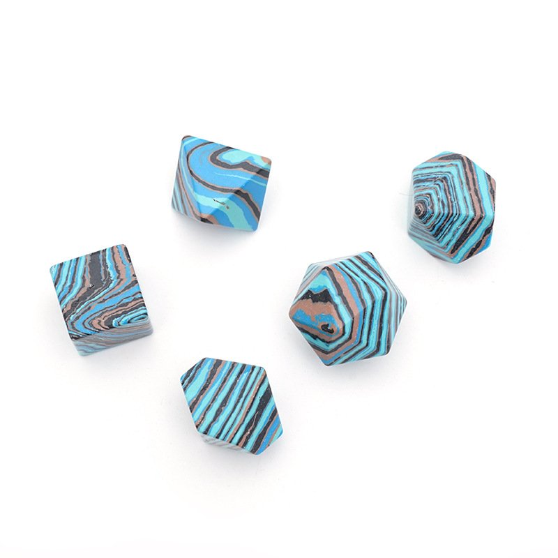 Factory Custom Wholesale High Quality Blank Blue Black Striped Turquoise Dice Set for Dungeons and Dragons RPG