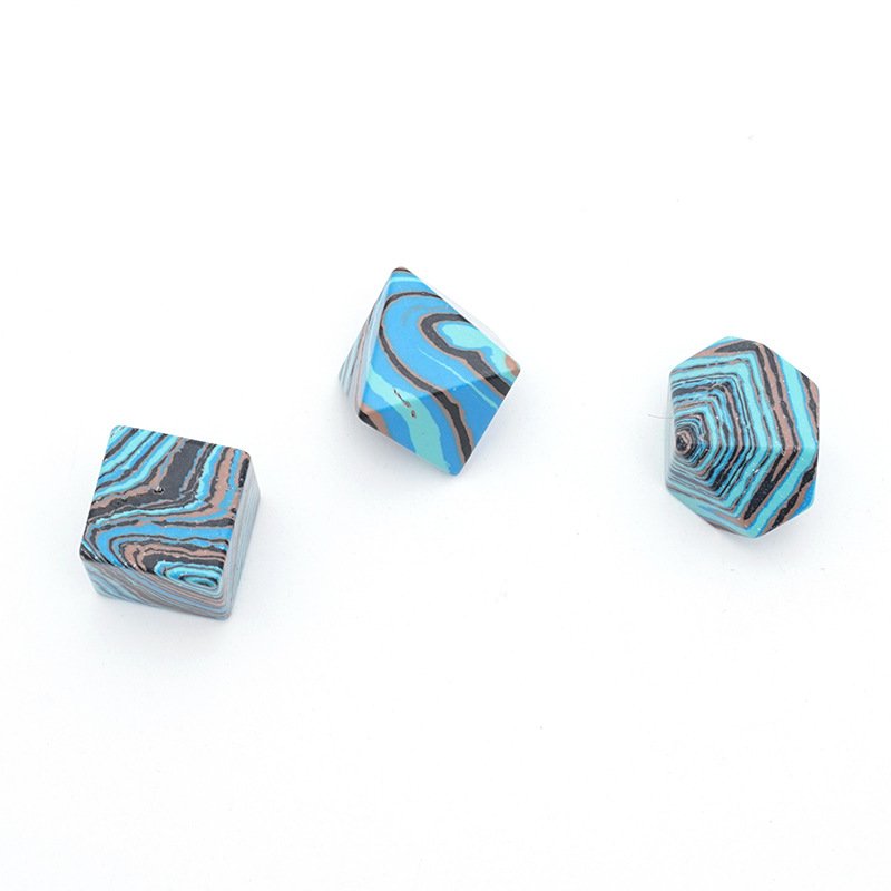 Factory Custom Wholesale High Quality Blank Blue Black Striped Turquoise Dice Set for Dungeons and Dragons RPG