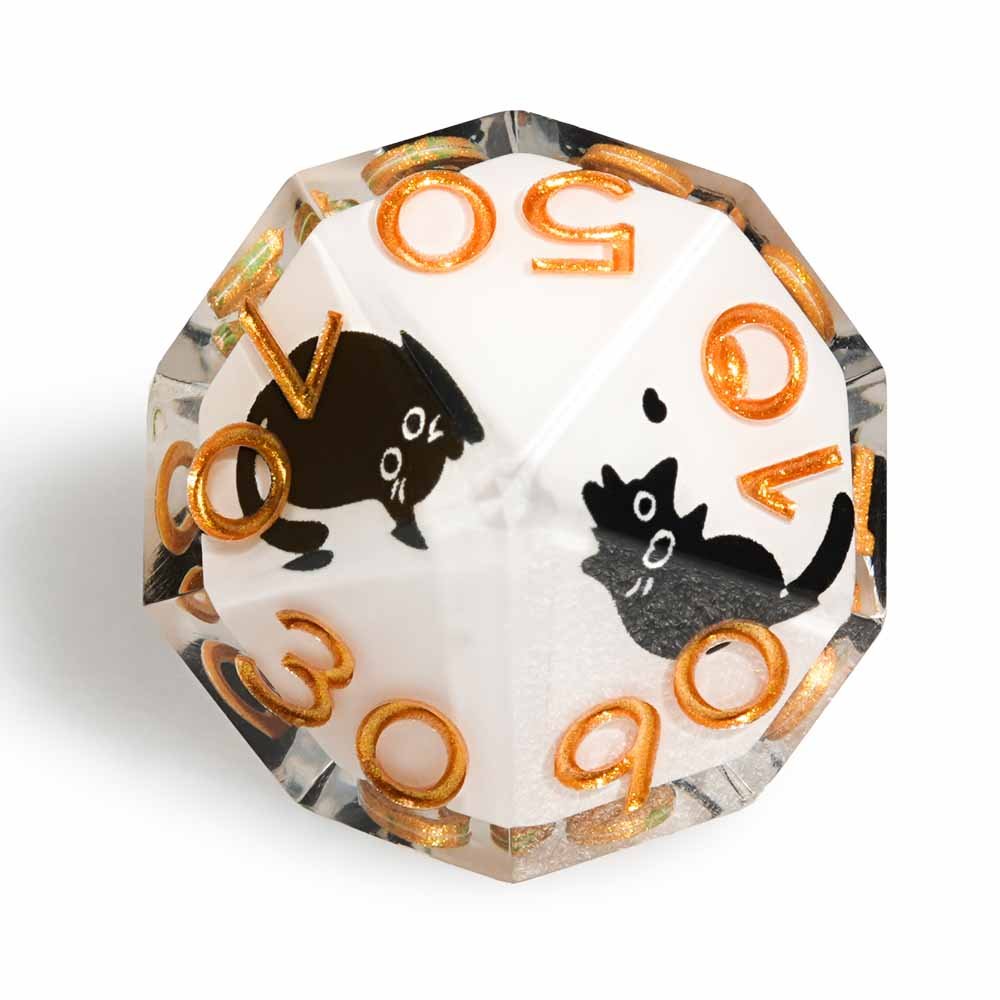 7Pcs Cow Cat Dice Resin Polyhedral Dice For DND Role Games Playing Collection Set