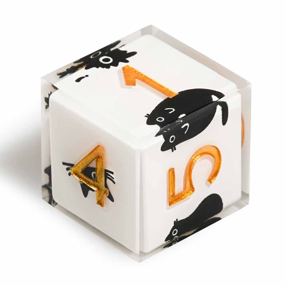 7Pcs Cow Cat Dice Resin Polyhedral Dice For DND Role Games Playing Collection Set