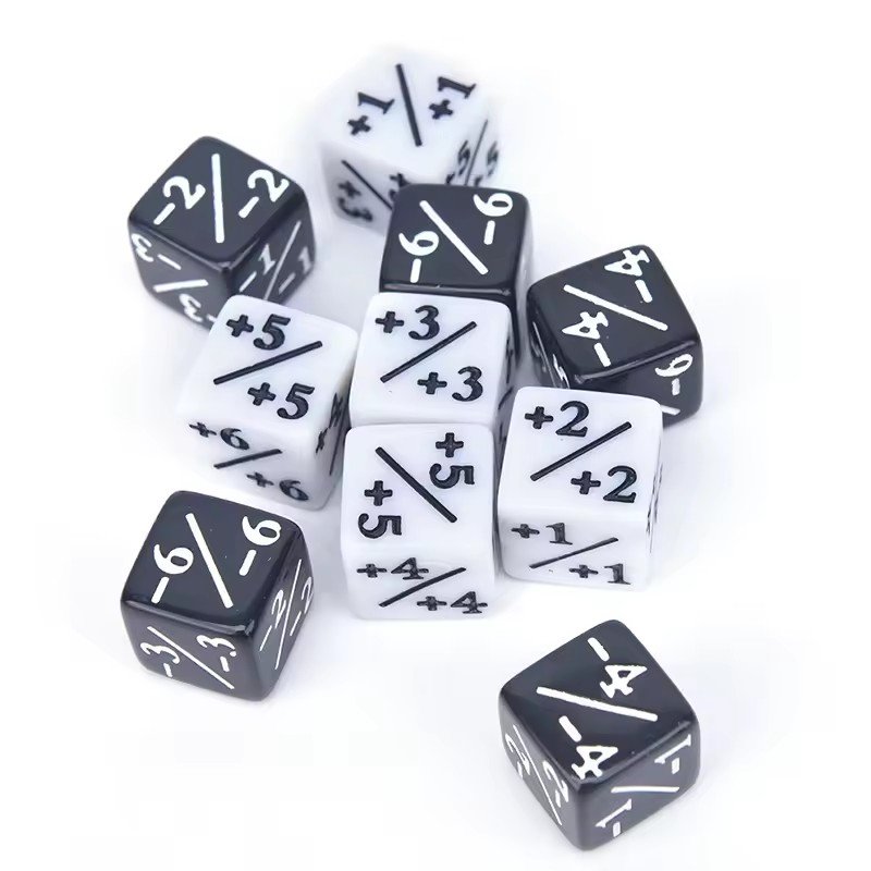 wholesale Acrylic Plastic Dice 16mm d6 dice counters for MTG the gathering white & black straight dice