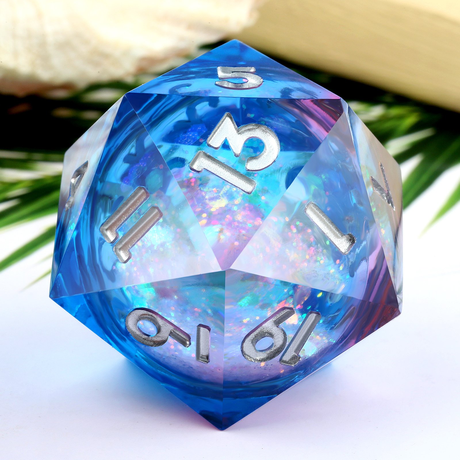 Dungeons and Dragons 20 Sided DND Dice Liquid Core Dice Set D&D 33mm Big D20 Sharp Edge Resin Dice D20 for Role Playing Game