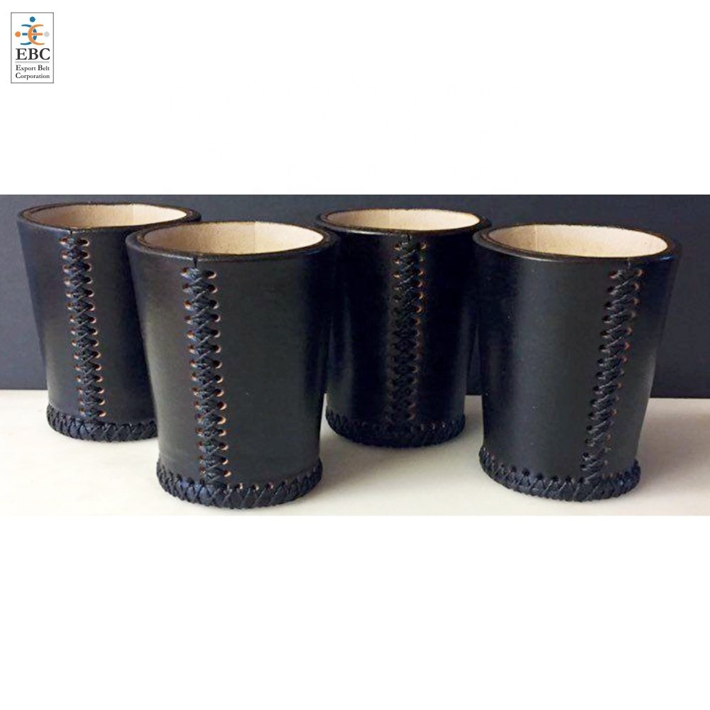 Beautiful Leather Dice Cups Set with Dices OEM Board Game Leather Cup with Custom Embossed Logo Veg Tanned Genuine Leather Made