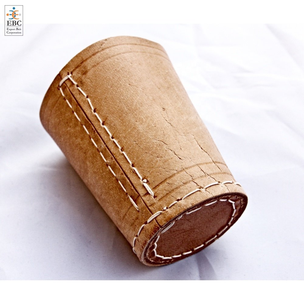 Beautiful Leather Dice Cups Set with Dices OEM Board Game Leather Cup with Custom Embossed Logo Veg Tanned Genuine Leather Made