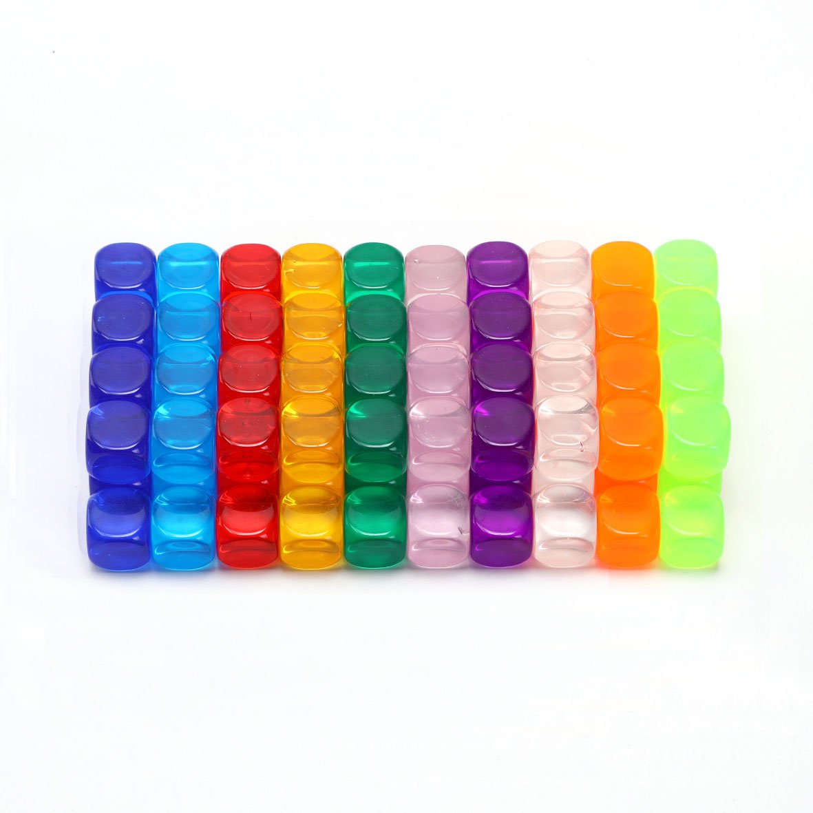 Manufacturer 16mm Transparent color acrylic dice clear Custom Printing Engraving teaching blank dice