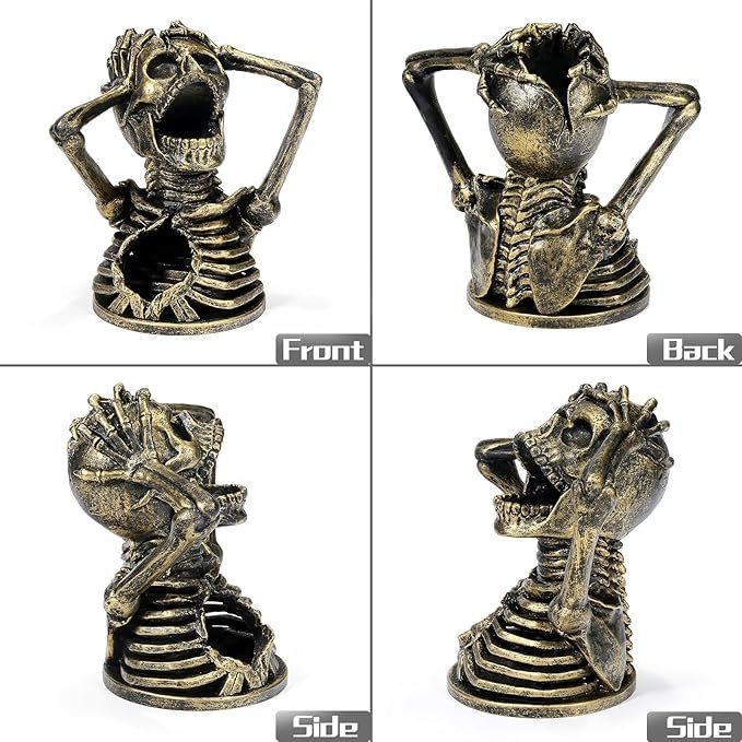 Skull Dice Tower Resin Copper D&D Dice Rolling Tower for Dungeons and Dragons DND Tabletop Game and RPG Games