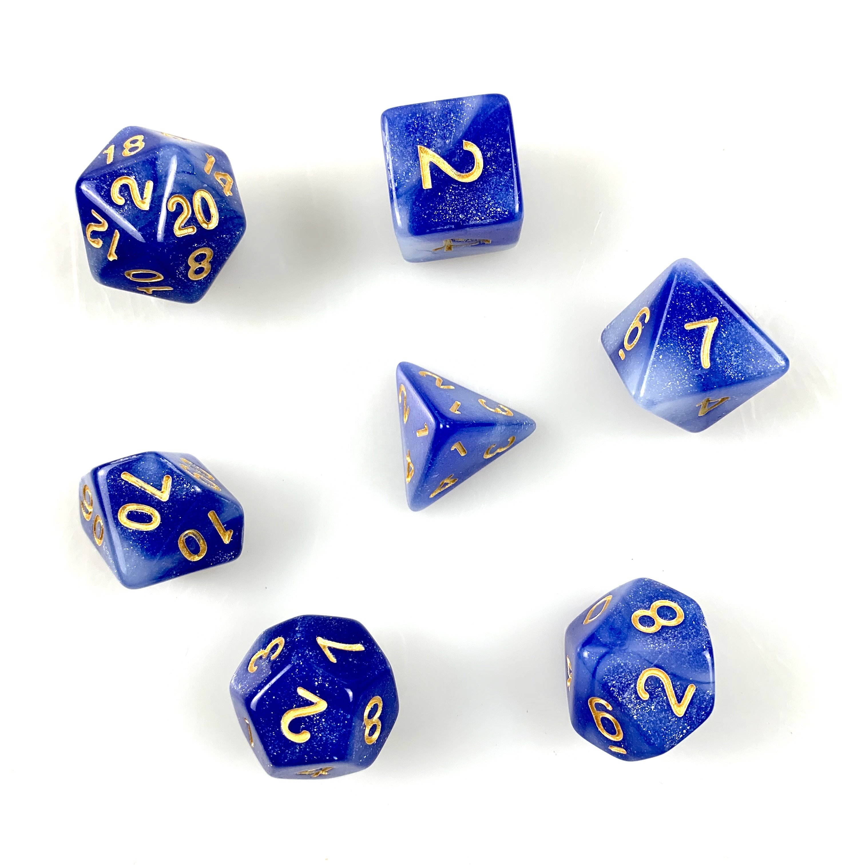 starry double colors custom plastic acrylic dices 7pcs per set cubes polyhedral games dices d&d rpg bulk dice sets