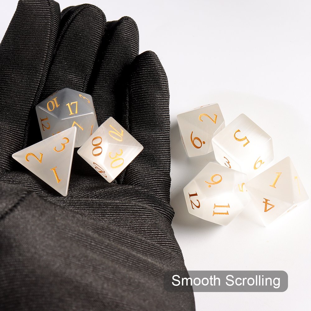 Dice Manufacturer Custom Dice D6 White Cat Eye Glass Dice For Table Top Board Games