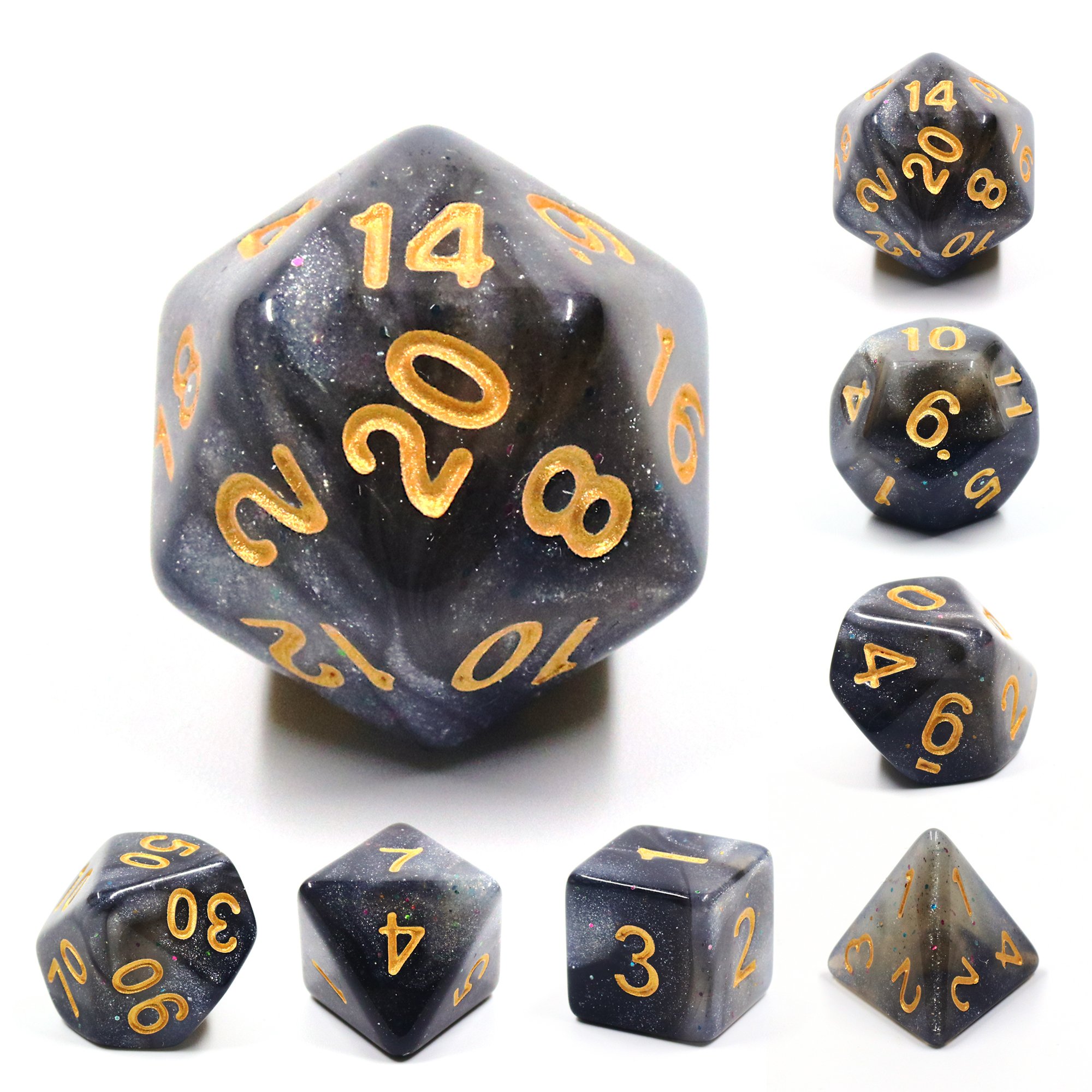 Plastic 7 pcs set Desk Game Accessories Polyhedral Custom Acrylic Dice Set for Dungeons and Dragons