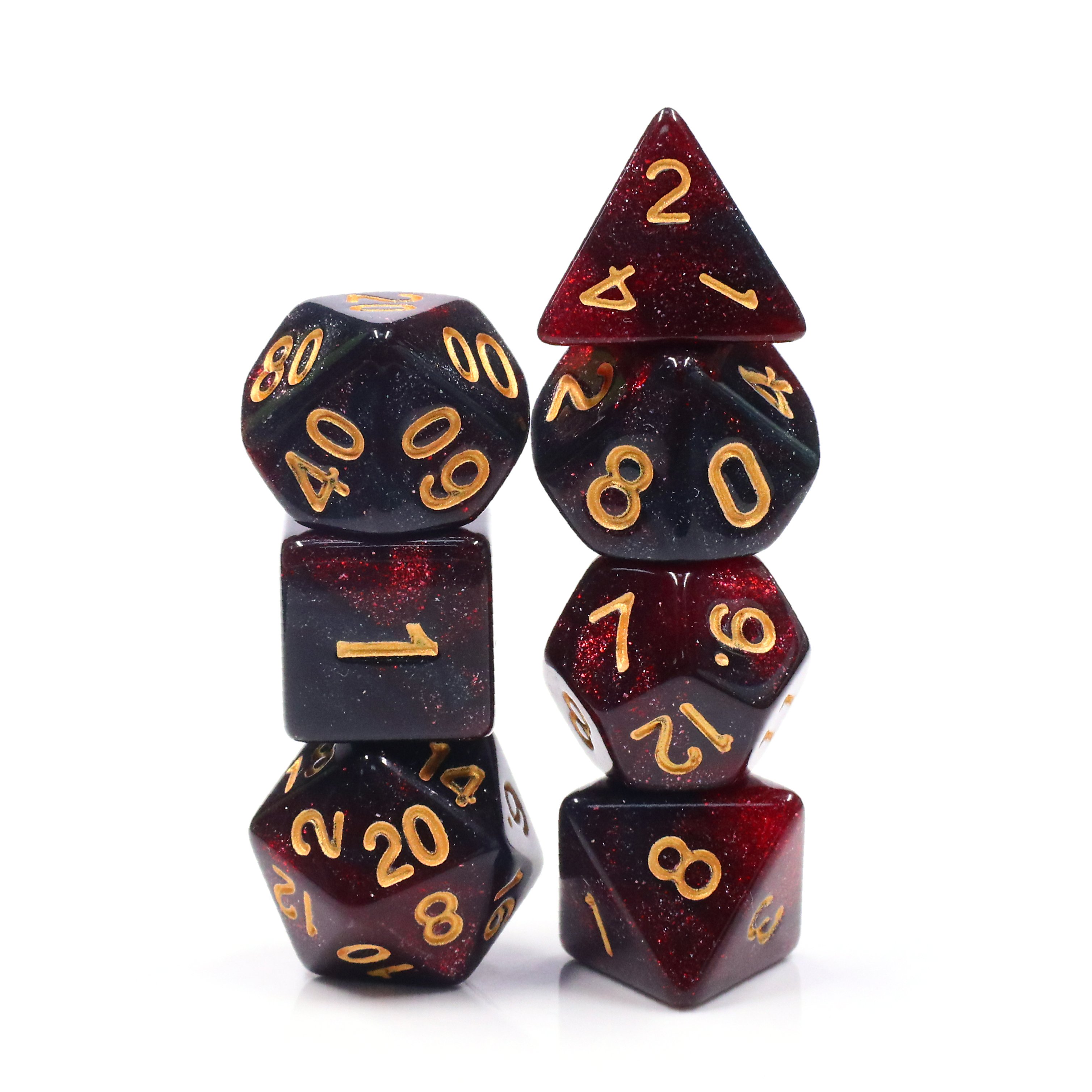 Plastic 7 pcs set Desk Game Accessories Polyhedral Custom Acrylic Dice Set for Dungeons and Dragons