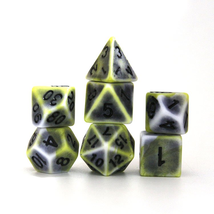 Worn effect swirly dice set