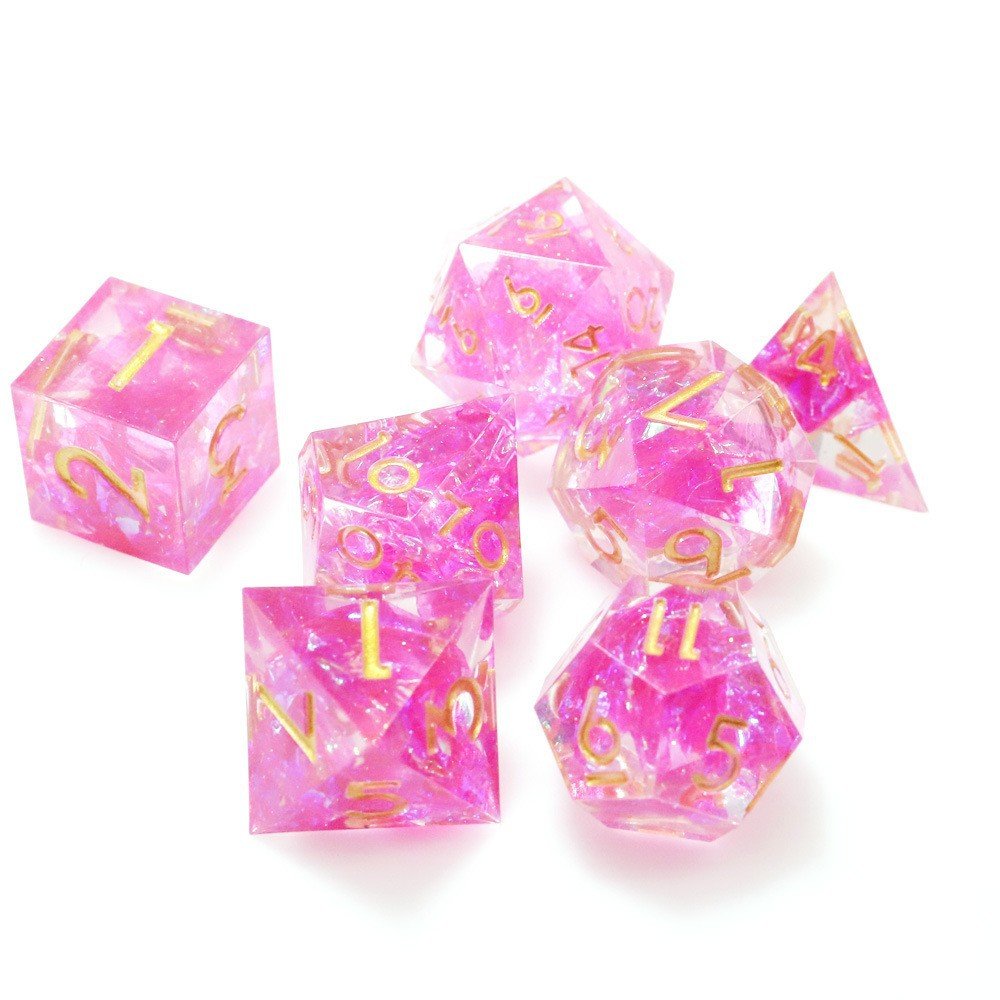 New Design DND Dice Set Polyhedral Resin Handmade Dice For RPG Layered Stickers Dice Dungeons & Dragons Games