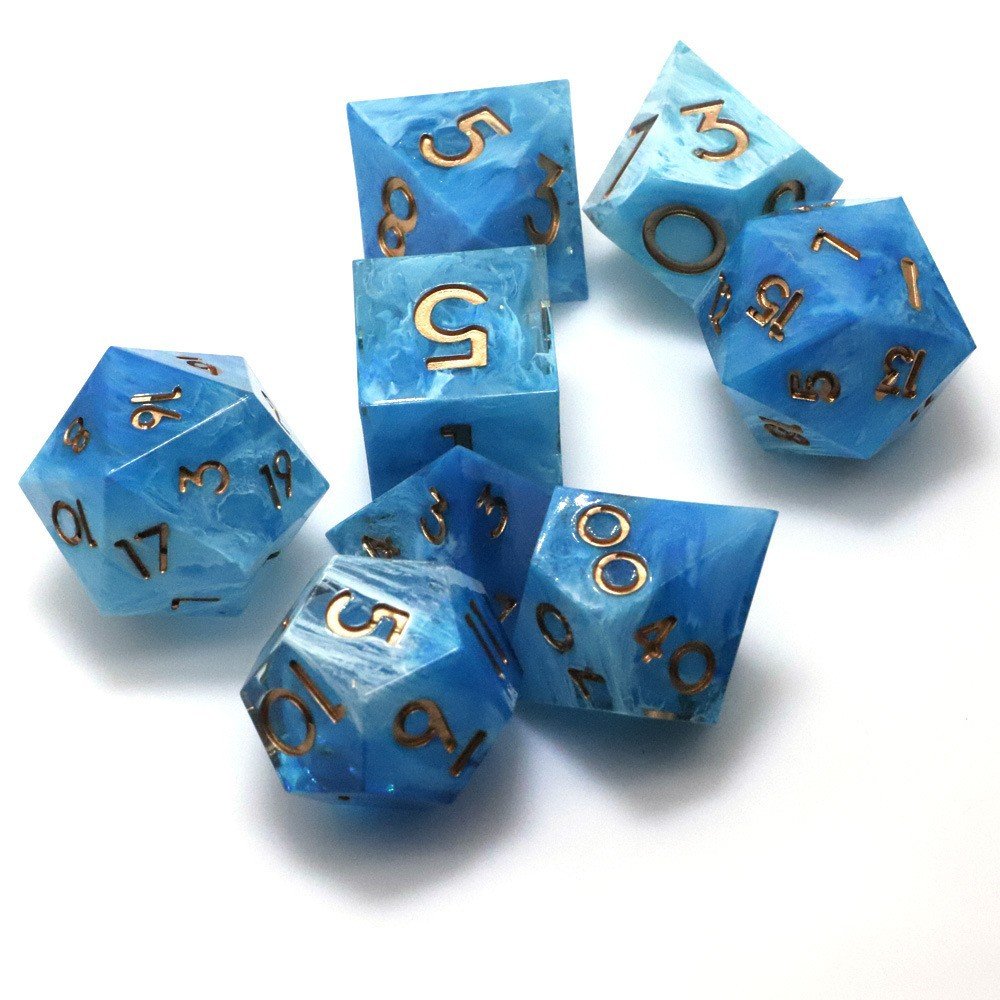 New Design DND Dice Set Polyhedral Resin Handmade Dice For RPG Layered Stickers Dice Dungeons & Dragons Games