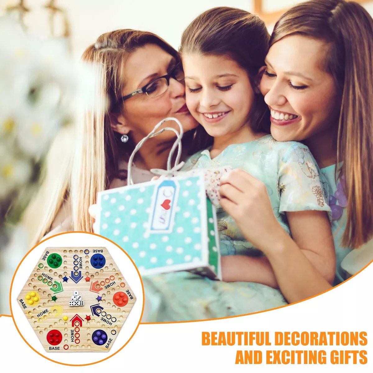 Double Sided Wooden Fast Track Ludo Board Game Parent-Children Interactive Games For Family Party Kids Adults