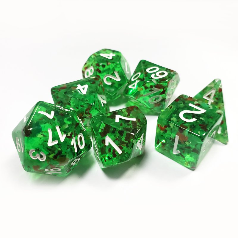 Dungeons & Dragons D&D 7pcs Set Custom round Corner Resin Dice with Candy Green Made from Metal Wood Resin Plastic Role Games