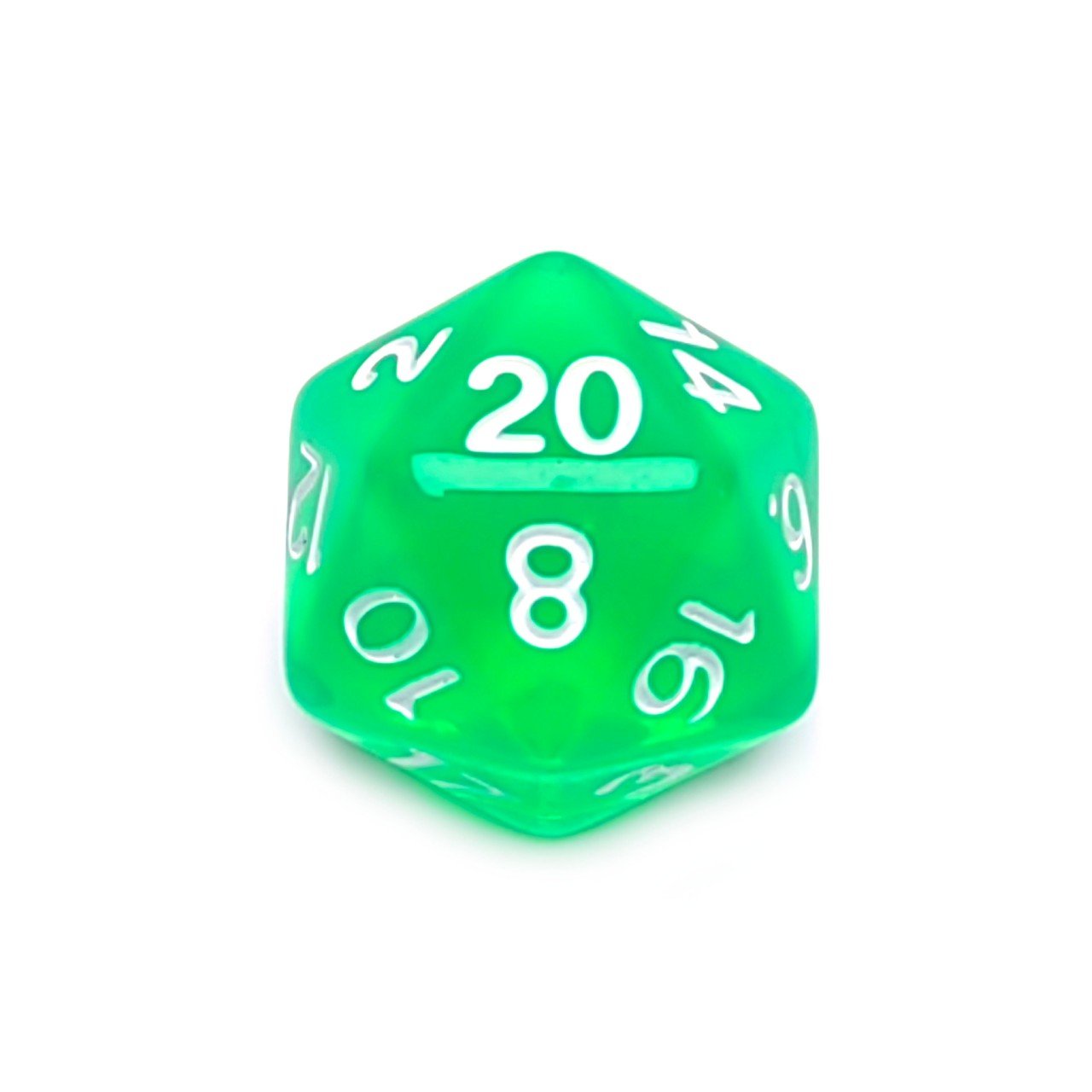 Hot Sell 16mm Transparent green Plastic dnd dice set for Table games entertainment