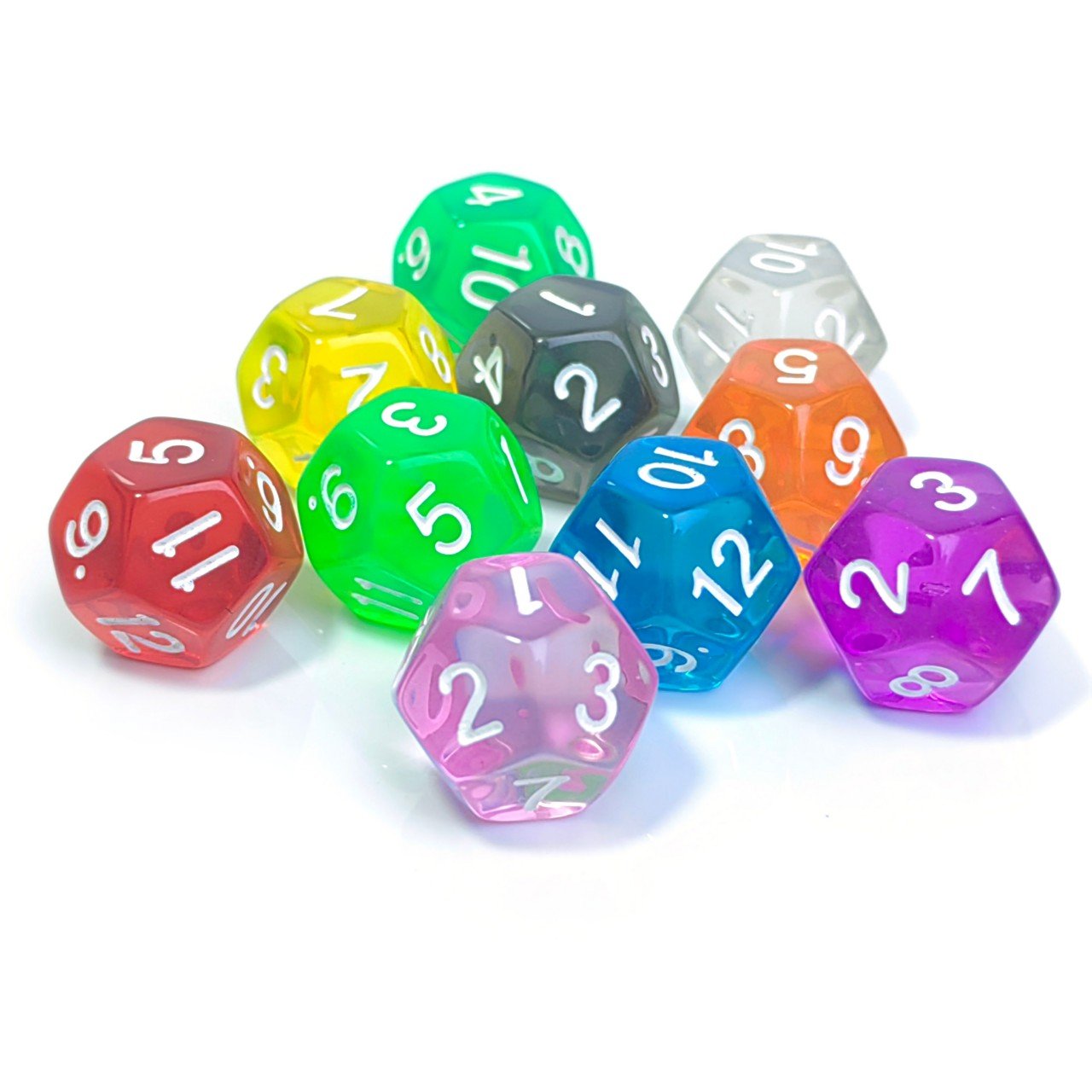 Hot Sell 16mm Transparent green Plastic dnd dice set for Table games entertainment