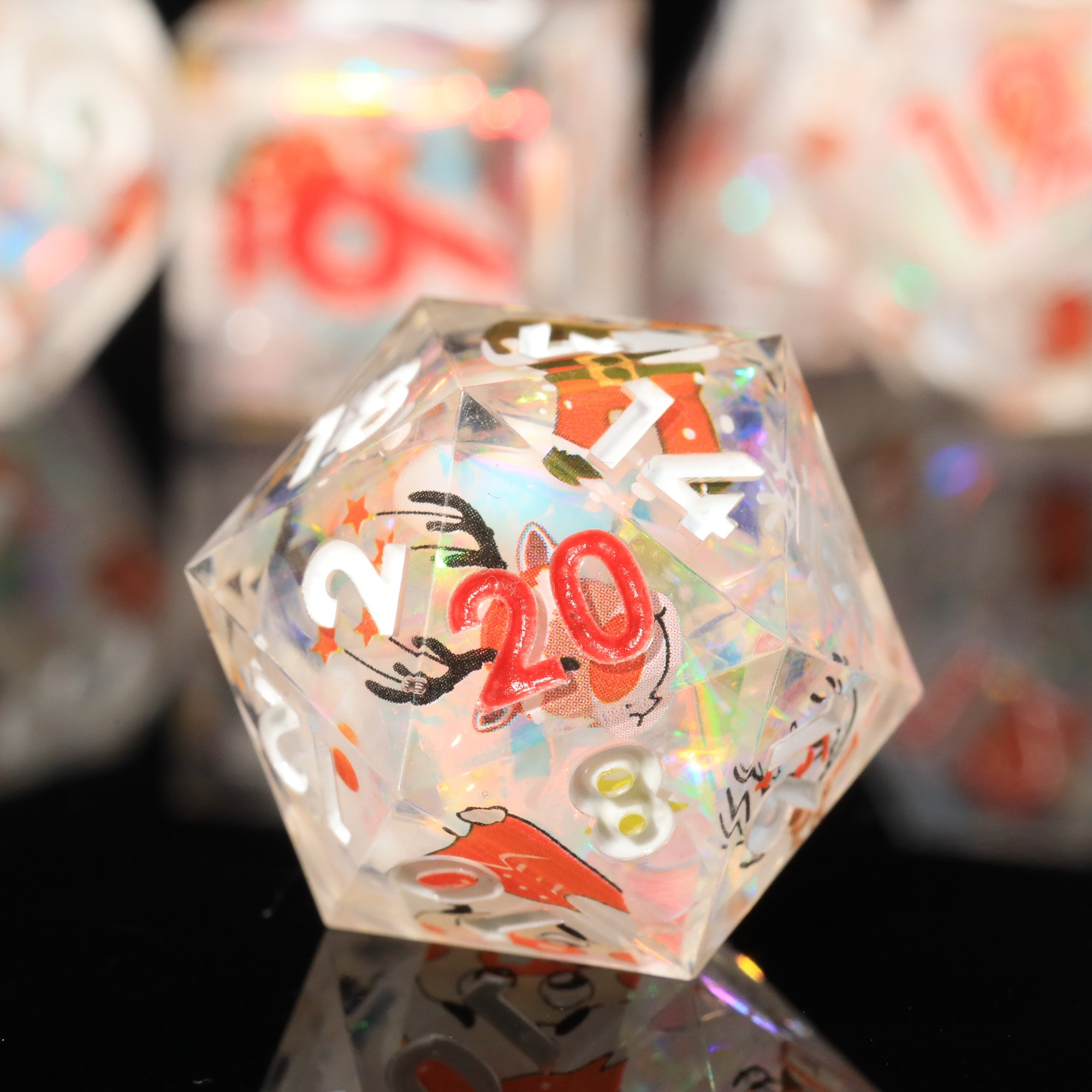 MINI PLANET Pumpkin Spider Christmas Stickers DND Dice Set Wholesale Custom Resin Dice For TRPG Board Game Sharp Polyhedral Dice