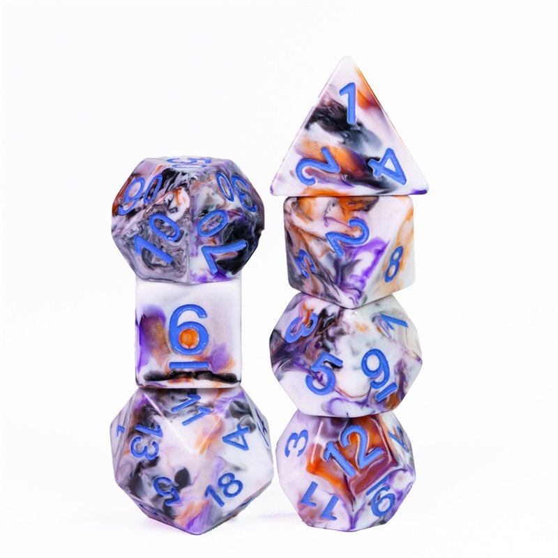 Udixi custom dnd 4-Color brushed dice set role display resin polyhedral dice set board game