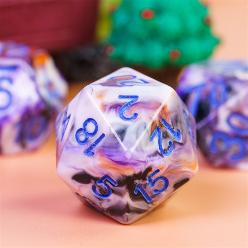 Udixi custom dnd 4-Color brushed dice set role display resin polyhedral dice set board game