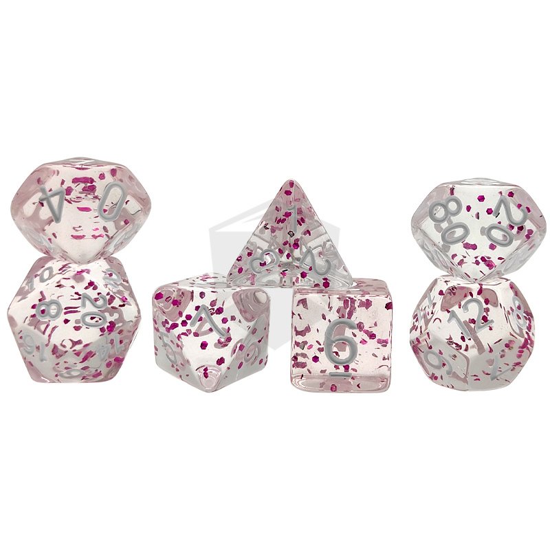 Customized Dnd Rpg Transparent Resin Polyhedral Dice Set 7pcs Dungeons And Dragons Acrylic Dice For Desktop Board Game