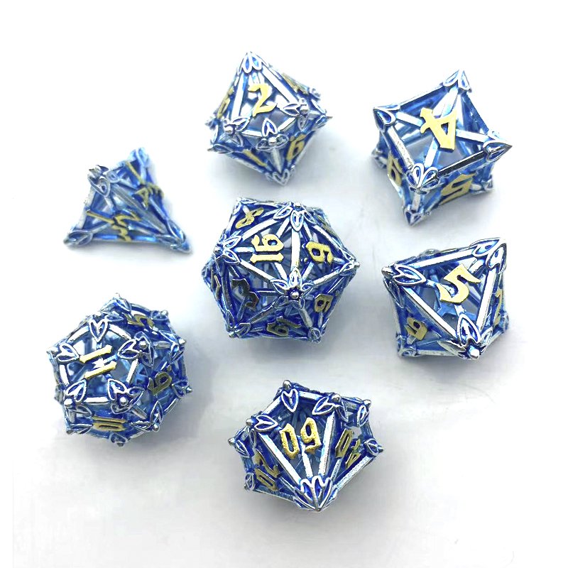Newly designed metal hollow arrow TRPG dice set DND Dungeons & Dragons run group COC board game dice