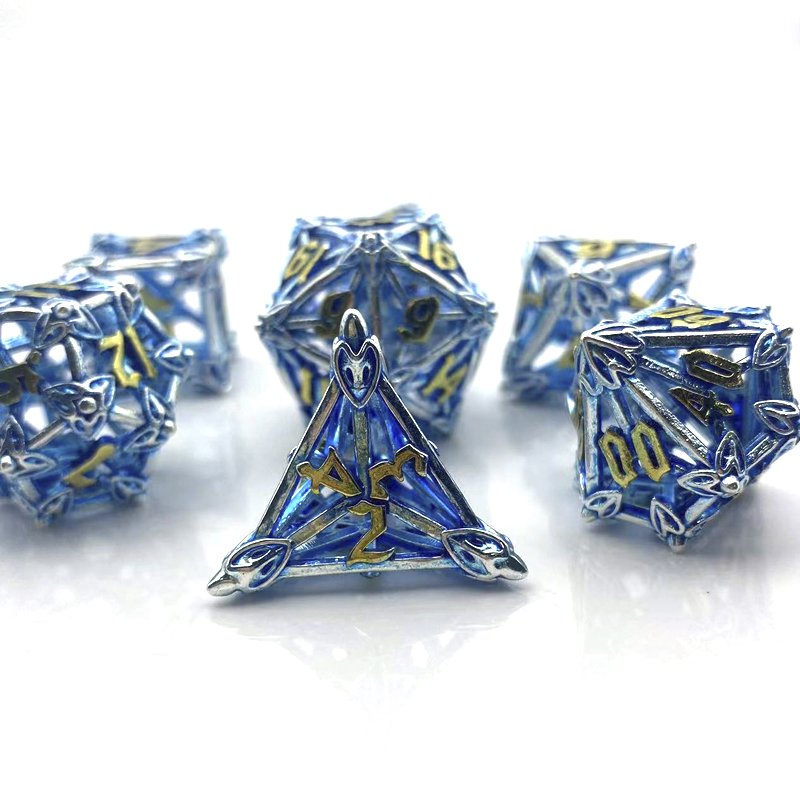 Newly designed metal hollow arrow TRPG dice set DND Dungeons & Dragons run group COC board game dice