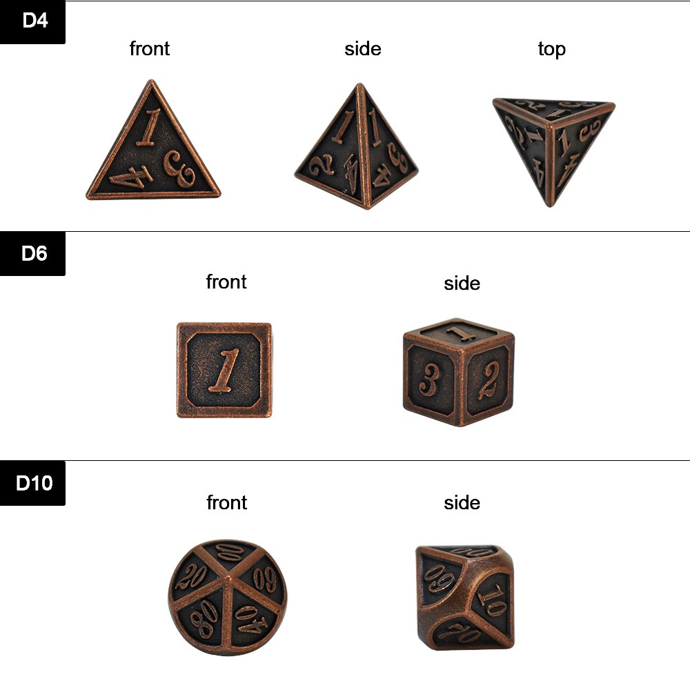 High quality new style dnd custom game metal dice set