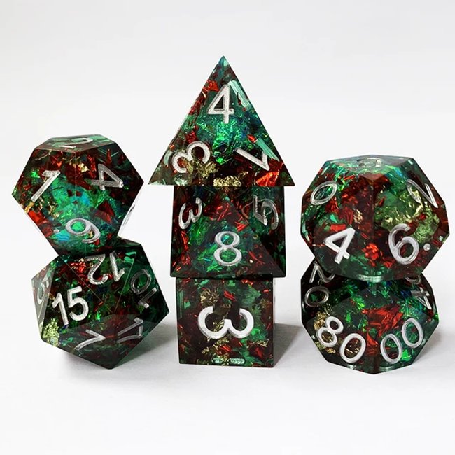 colorful DND resin dice resin custom flake dice