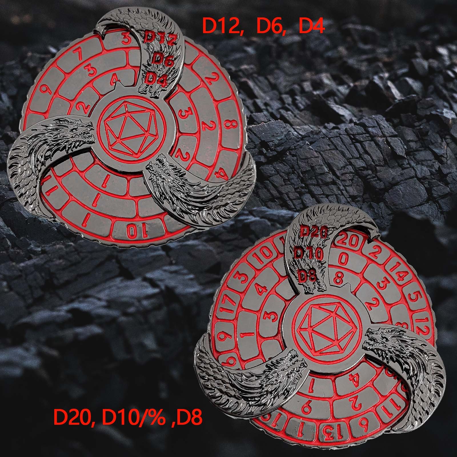 MINI PLANET Metal Fingertip Gyroscope Rotating Dice New Design DND Rotating Dragon and Dungeon Decompression Flying Dragon Dice