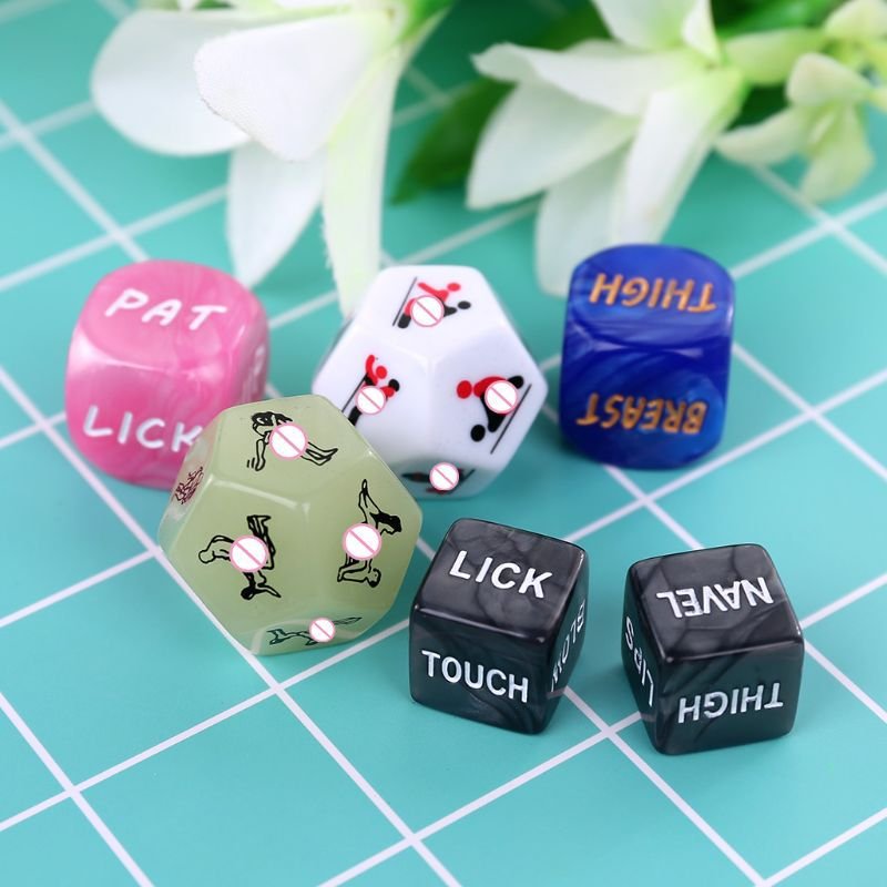 wholesale 6pcs Funny Love Dice set Fun Adult Love Posture Game Novelty Erotic Gift Honeymoon Luminous Toy for Couple