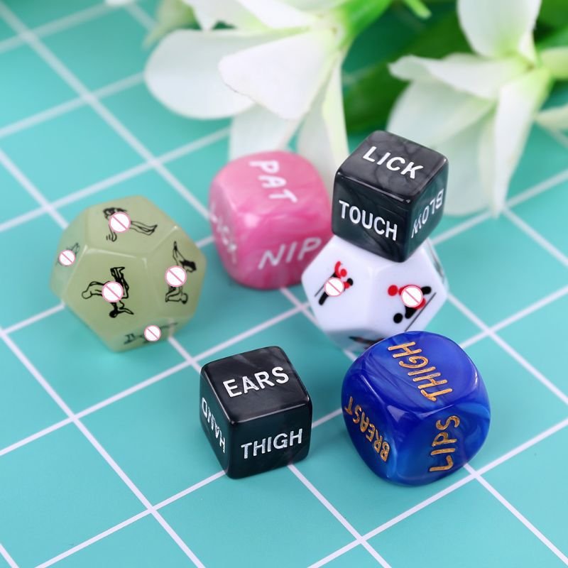 wholesale 6pcs Funny Love Dice set Fun Adult Love Posture Game Novelty Erotic Gift Honeymoon Luminous Toy for Couple