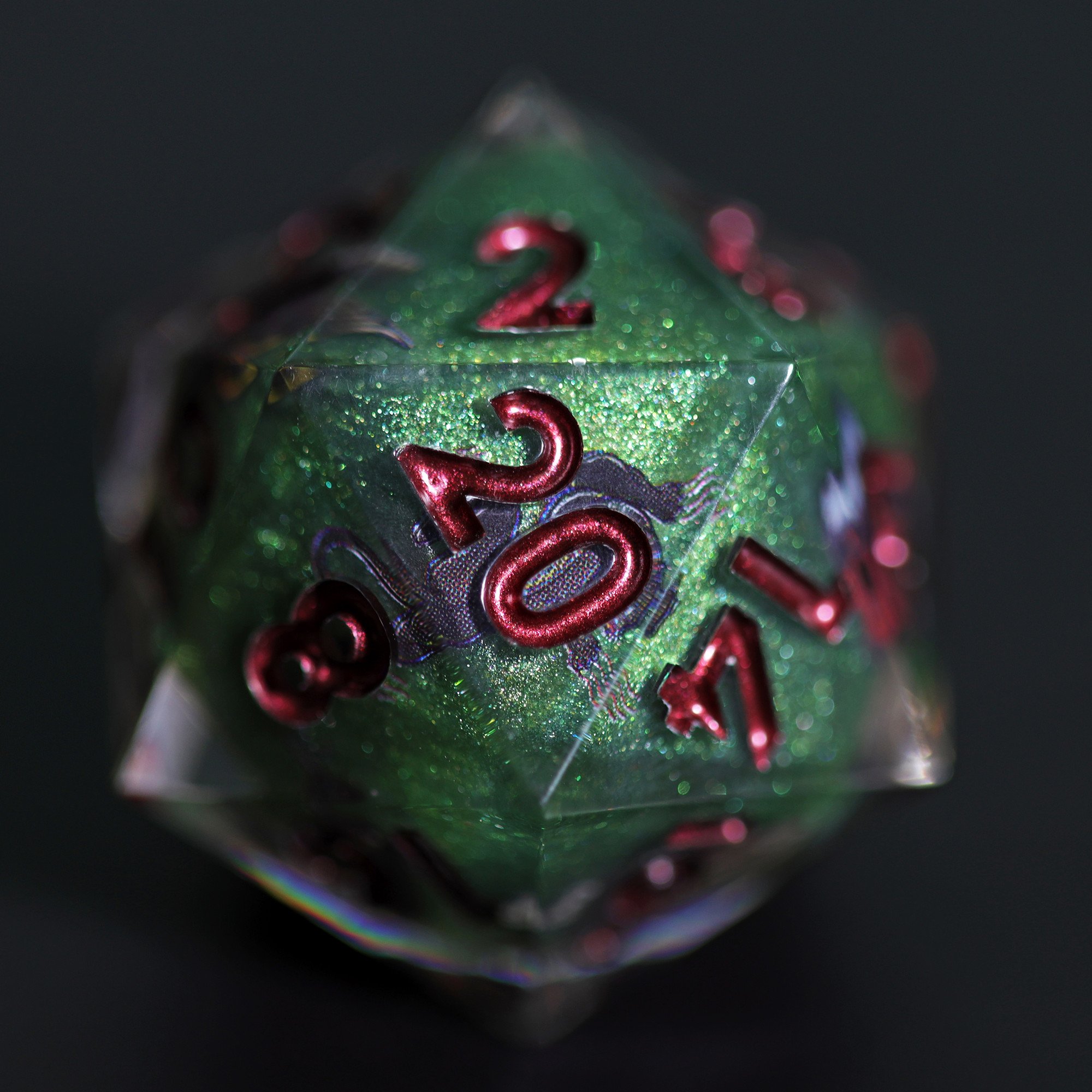MINI PLANET Handmade Stickers DND Dice Set 7pcs Wholesale Custom Resin Dice For TRPG Board Game Sharp Polyhedral Dice Set DND
