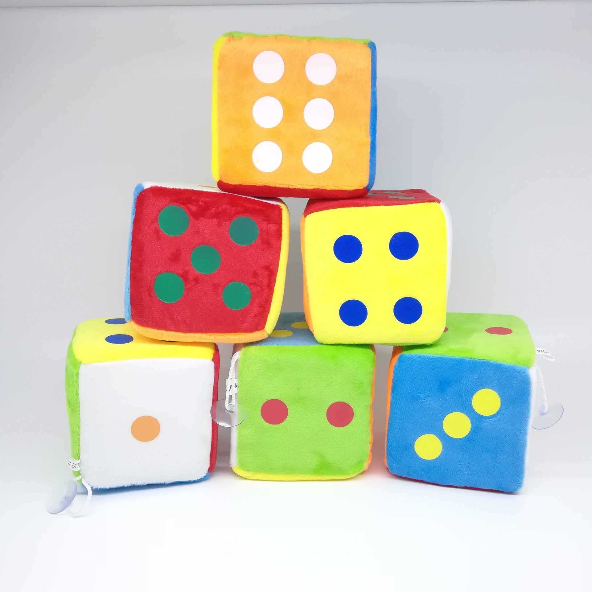 Dice Plush Toy with Lanyard Suction Cup Cute Digital Dice Plushie Ornament Super Soft Stuffed Dice Pendant Stress Relief toy