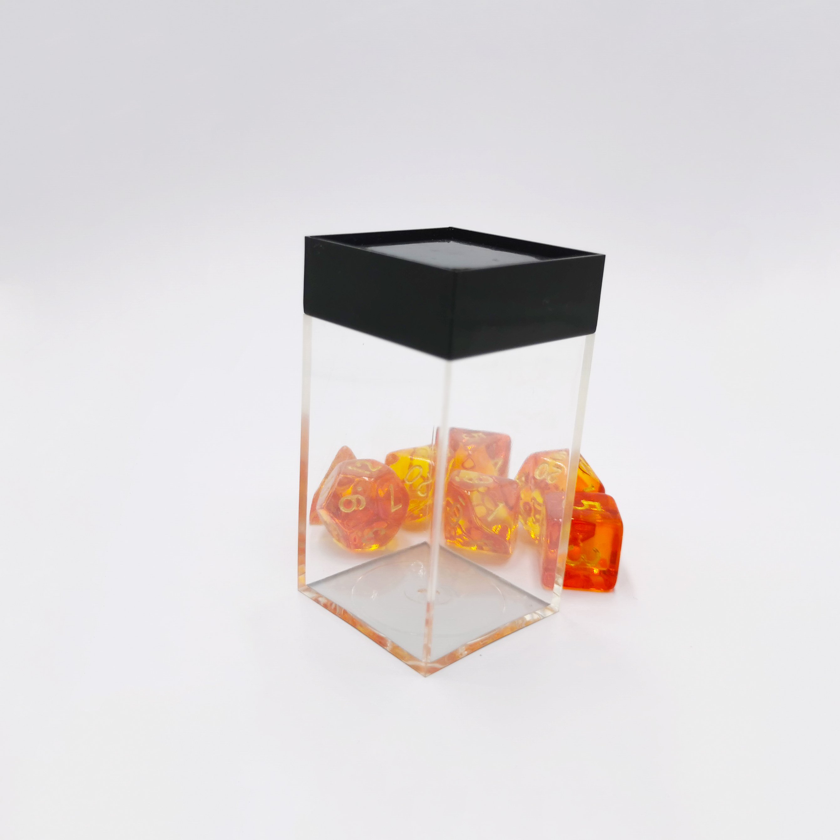 Clear acrylic dice display box for dnd rpg game dice set