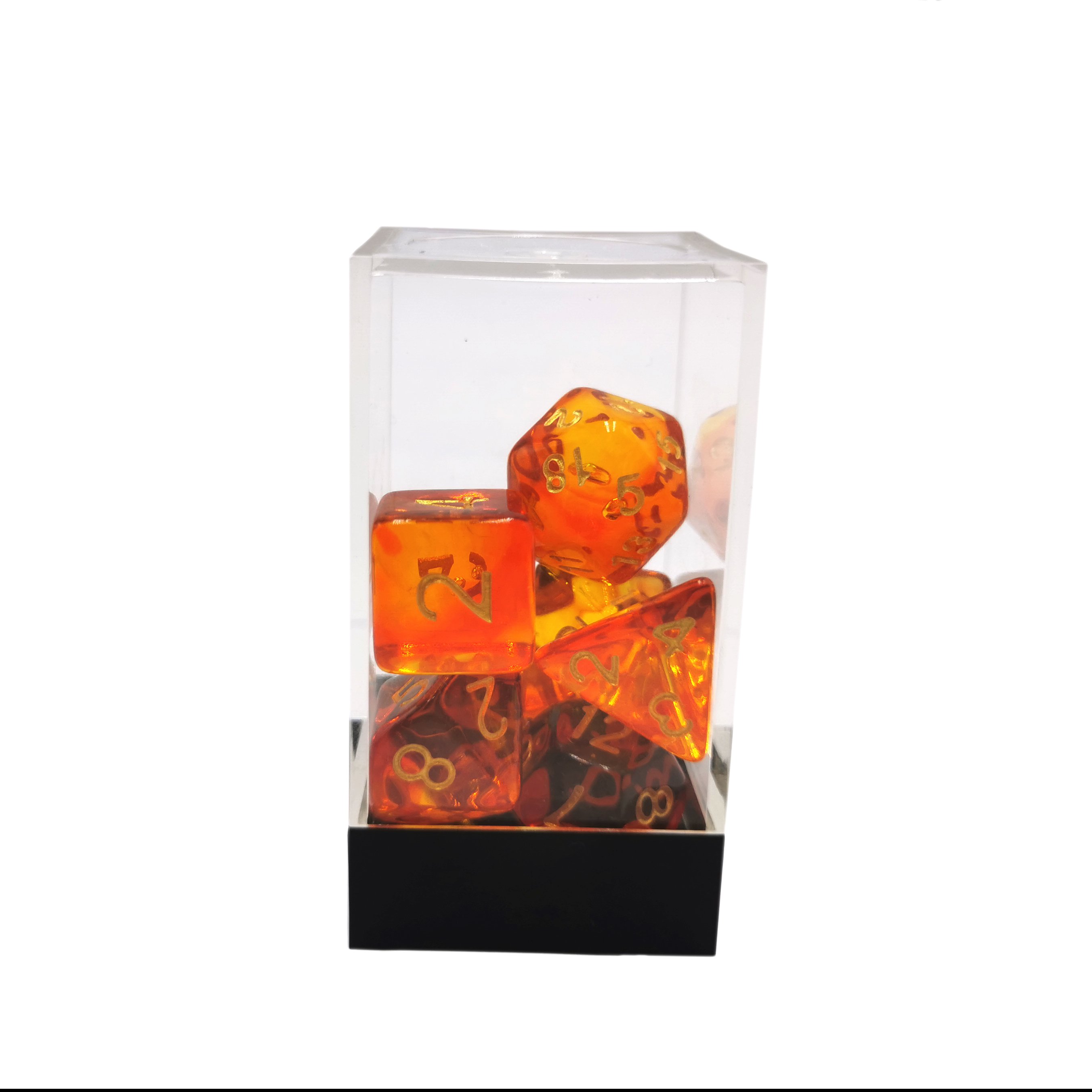 Clear acrylic dice display box for dnd rpg game dice set