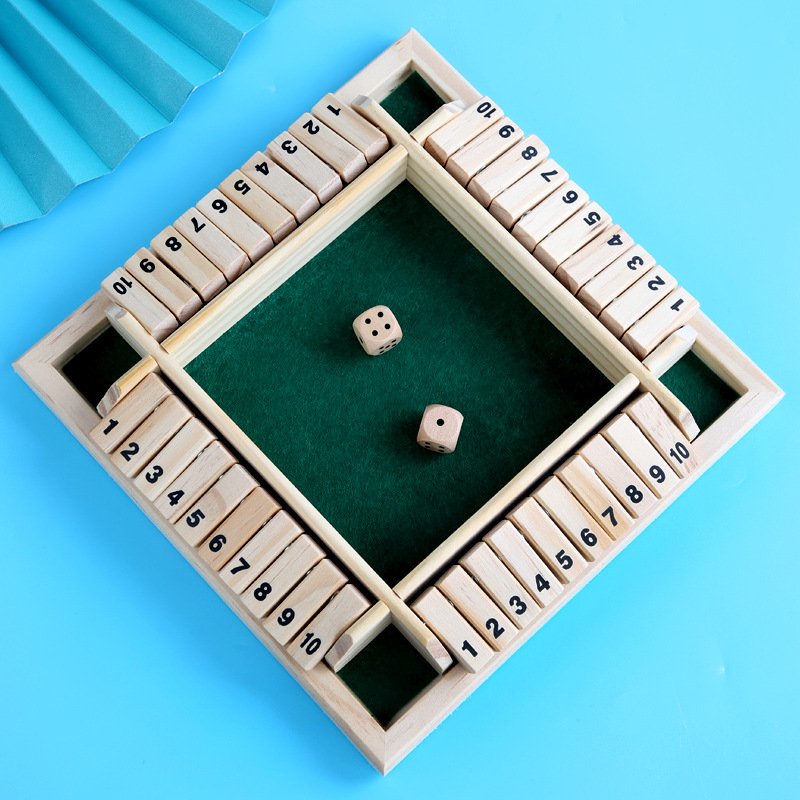 Intelligence Math Box Dice Games Kids Wooden 4 Players Shut The Box Indoor Home Learning Addition Board Amusing Drinking Game